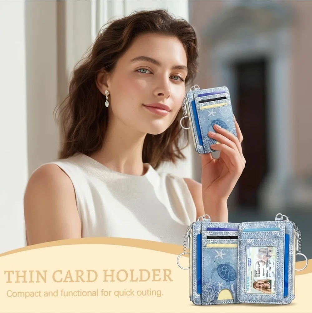 Blue Card Organizer with Turtle Design